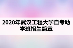 2020年武汉工程大学自考助学班招生简章