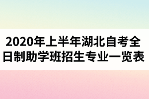 2020年上半年湖北自考各院校全日制助学班招生专业一览表