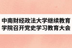 中南财经政法大学继续教育学院召开党史学习教育动员暨党风廉政建设大会